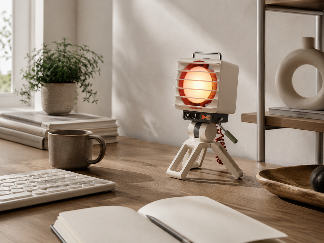 Calm home workspace with BEACON Air on a modern desk