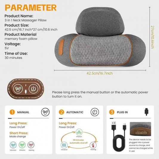 RESTORE 3-in-1 Heated Neck Massager Pillow