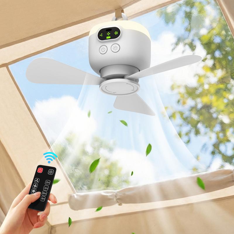 Rechargeable Ceiling Fan with LED Light
