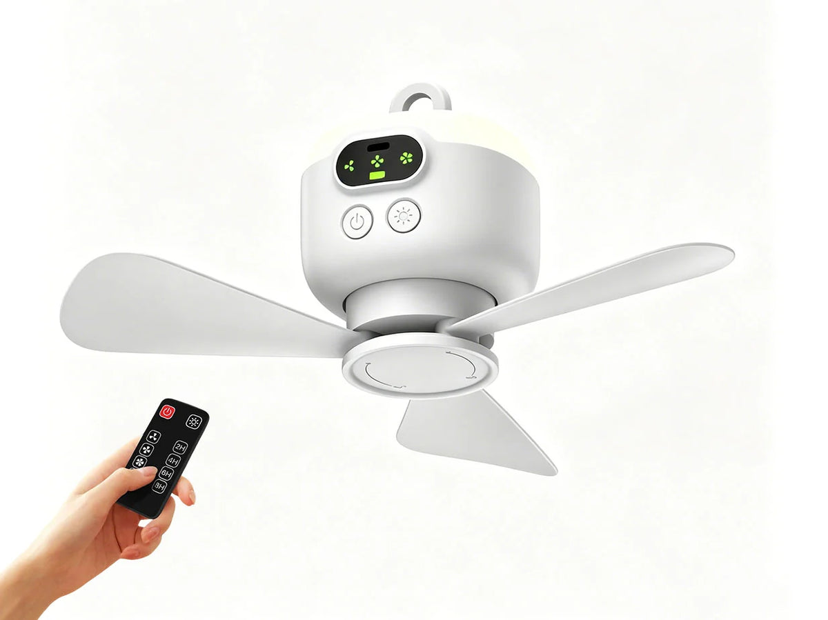 Rechargeable Ceiling Fan with LED Light