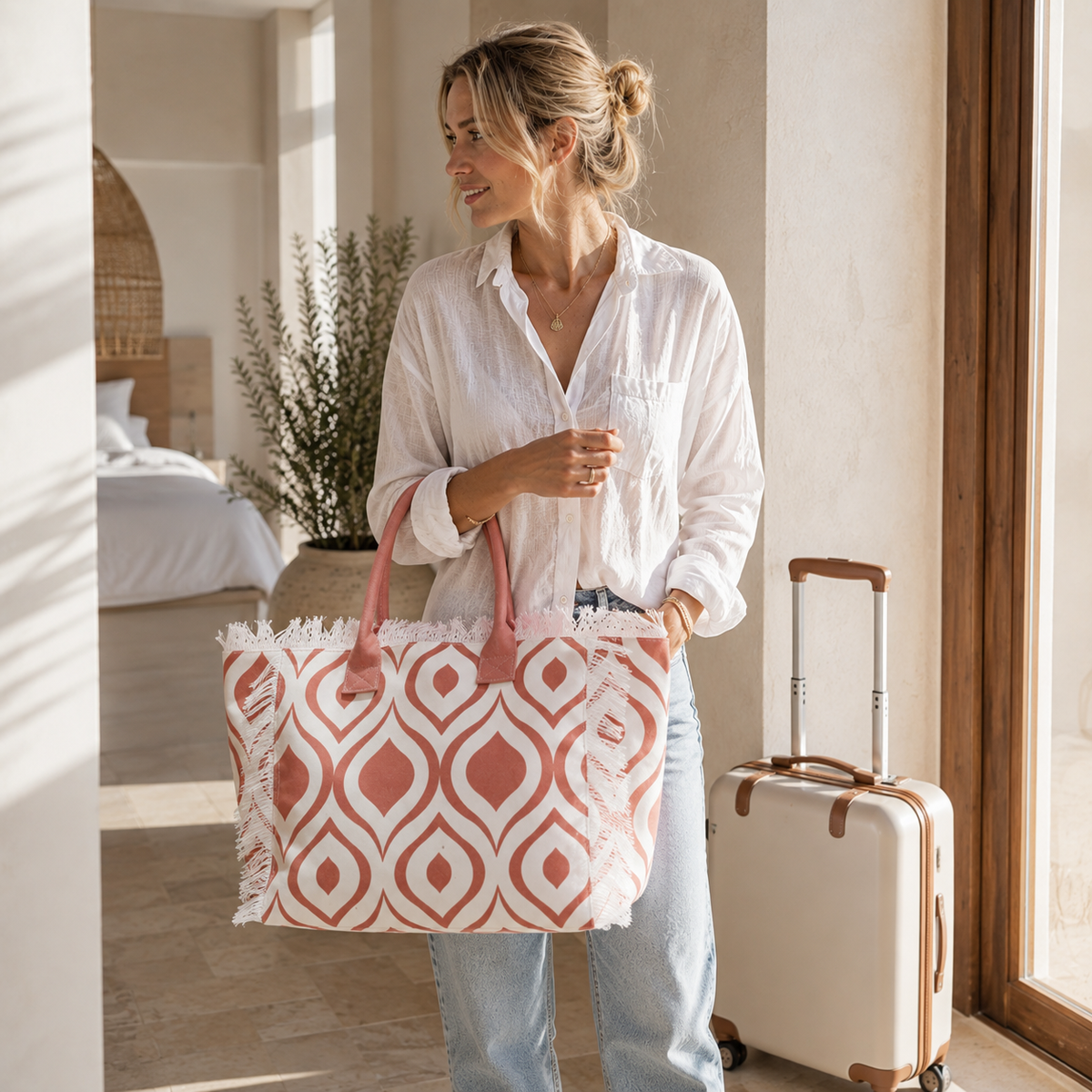 Solara Oversized Fringe Tote Bag